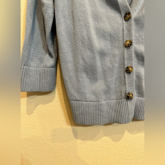 J. Jill Blue Cardigan V-Neck Button Up Sweater - Picture 4 of 12